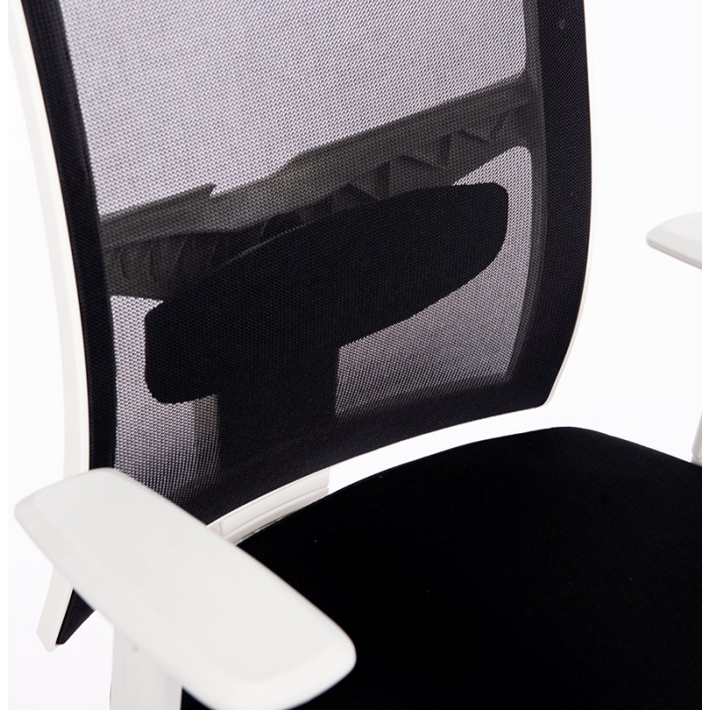 Silla de oficina ergonómica en tejido MIAMI (blanco, negro) - image 59730