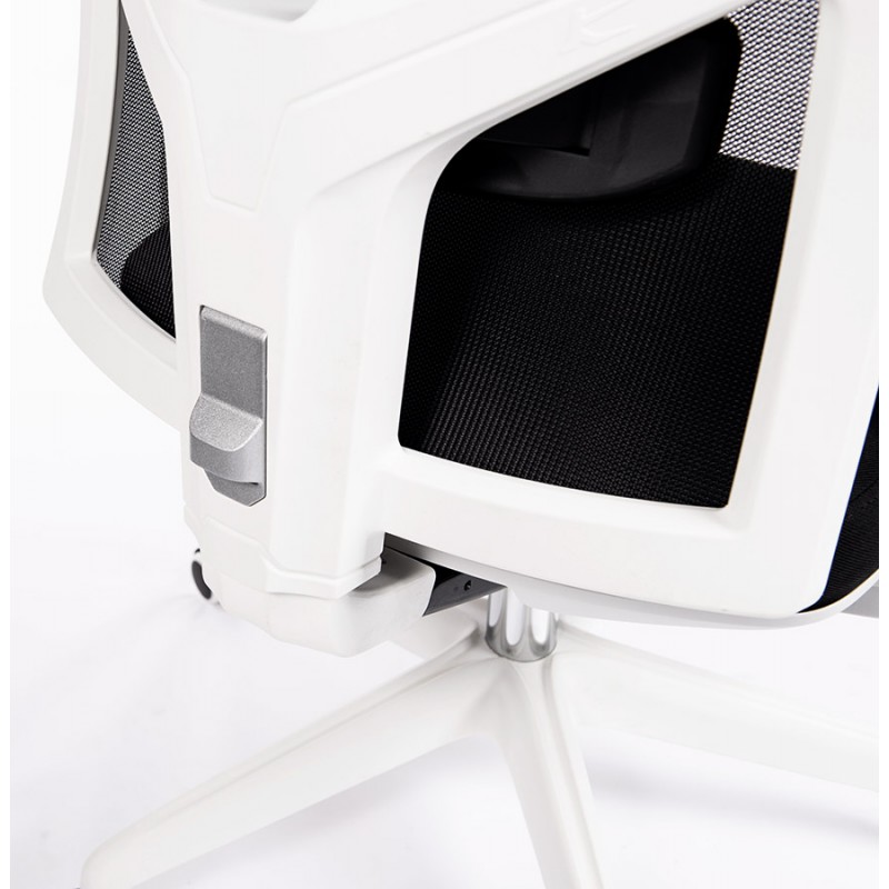 Sedia da ufficio ergonomica in tessuto MIAMI (bianco, nero) - image 59732