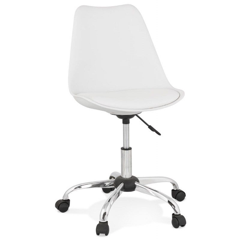 Chaise de bureau design sur roulettes ANTONIO (blanc)