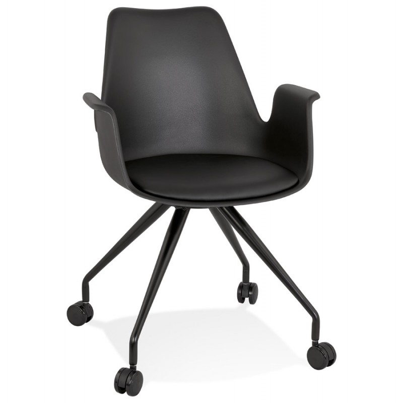 Nero e design per questa sedia da ufficio su ruote