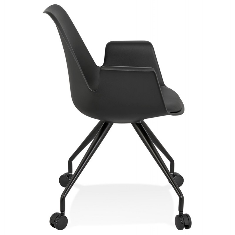 Chaise de bureau avec accoudoirs sur roulettes AMADEO (noir) - image 59825