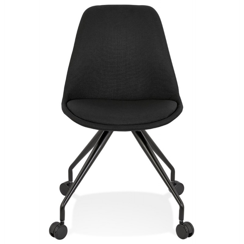 Chaise de bureau design sur roulettes en tissu ARISTIDE (noir) - image 59844