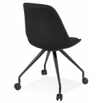 Chaise de bureau design sur roulettes en tissu ARISTIDE (noir)