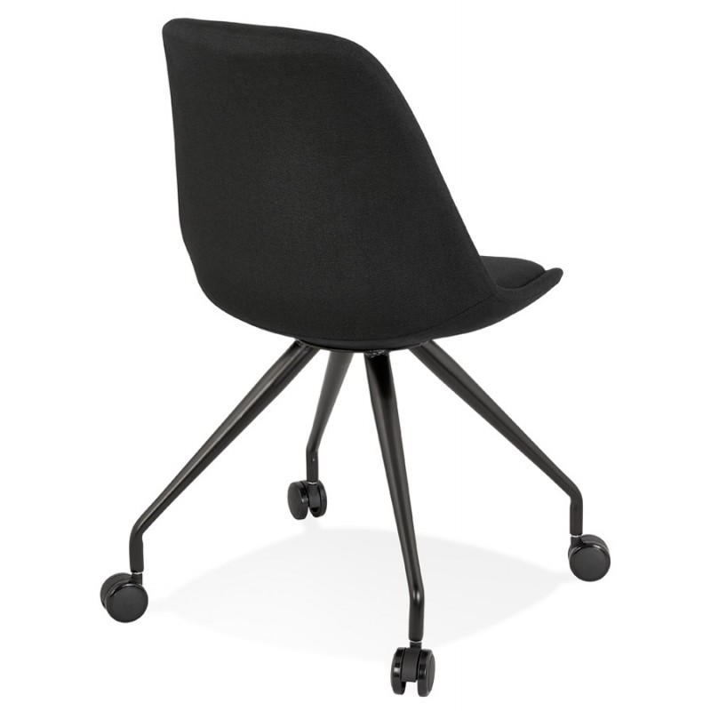 Chaise de bureau design sur roulettes en tissu ARISTIDE (noir) - image 59846