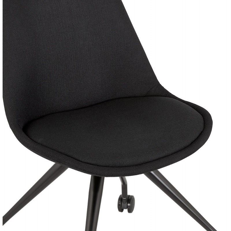 Chaise de bureau design sur roulettes en tissu ARISTIDE (noir) - image 59848