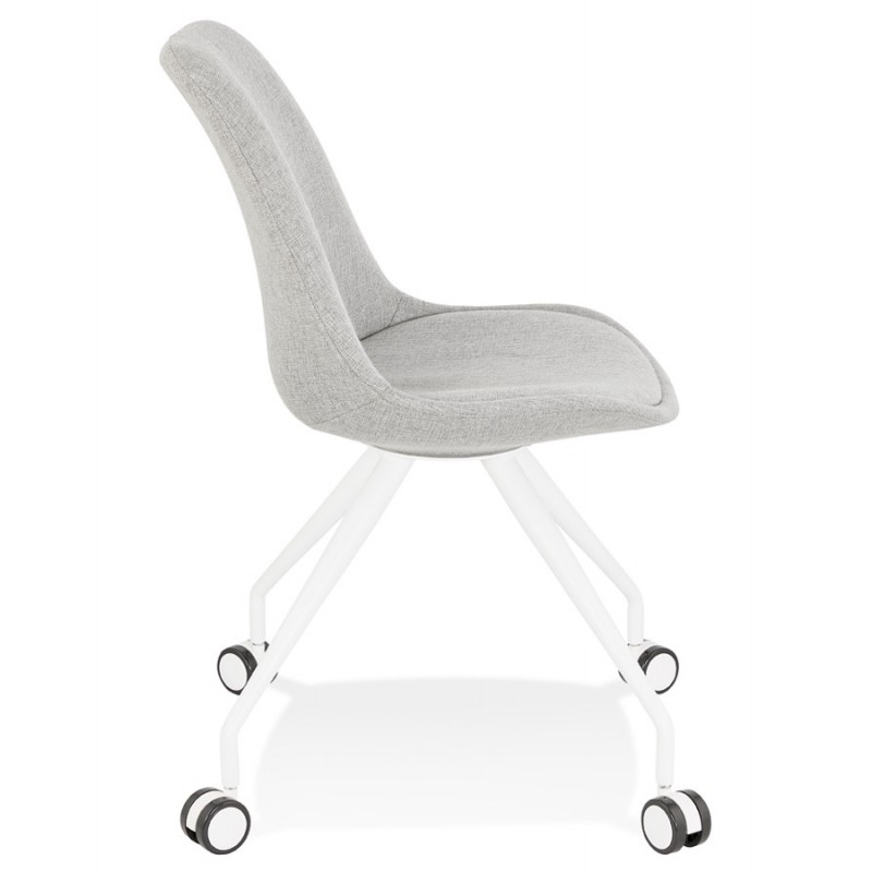 Chaise de bureau design sur roulettes en tissu ARISTIDE (gris) - image 59863