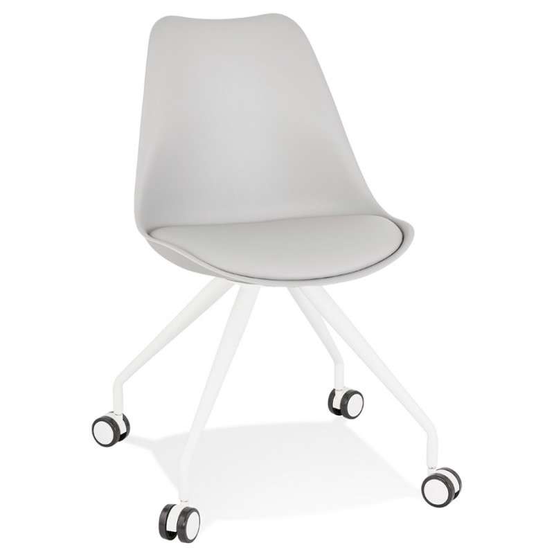 Chaise de bureau design sur roulettes ALVIZE (gris) - image 59870