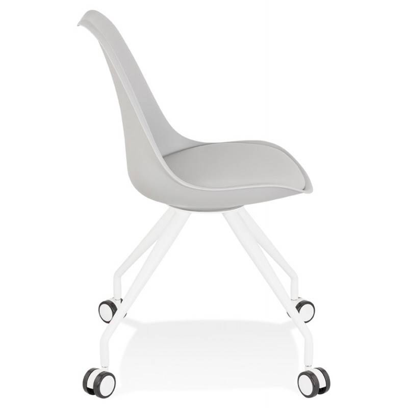 Chaise de bureau design sur roulettes ALVIZE (gris) - image 59872