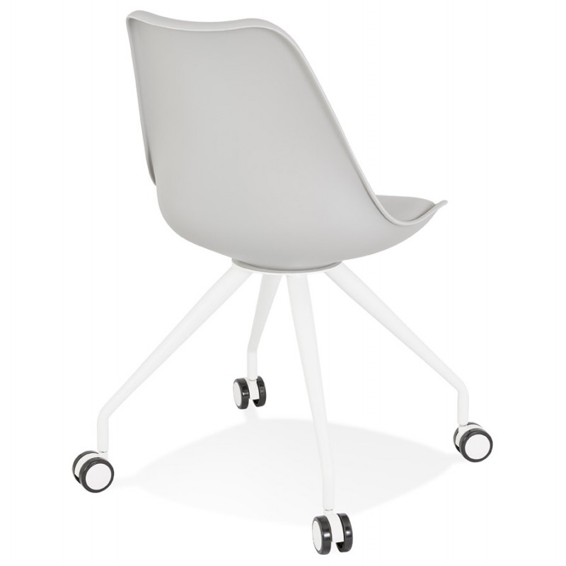 Chaise de bureau design sur roulettes ALVIZE (gris) - image 59873