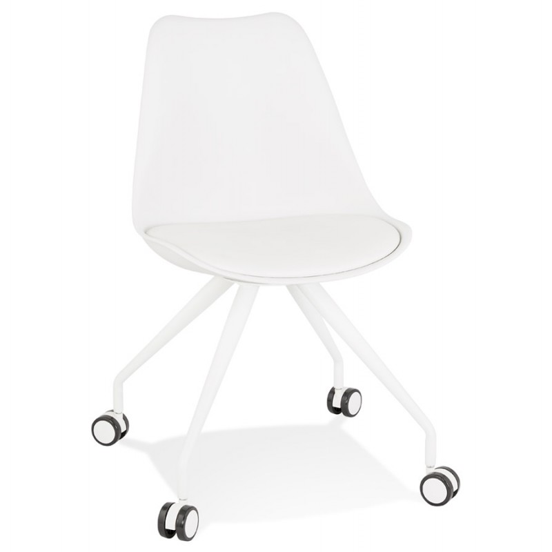Chaise de bureau design sur roulettes ALVIZE (blanc) - image 59879