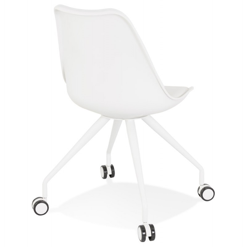 Chaise de bureau design sur roulettes ALVIZE (blanc) - image 59882