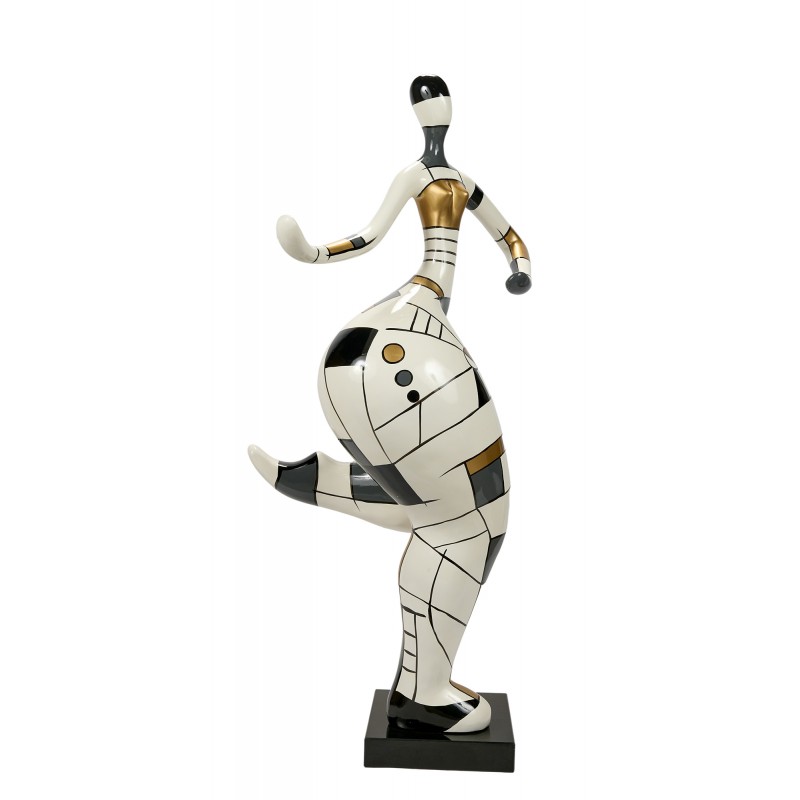 Estatua decorativa de resina WOMAN DANCER (H140 cm) (blanco, gris, dorado) - image 59985