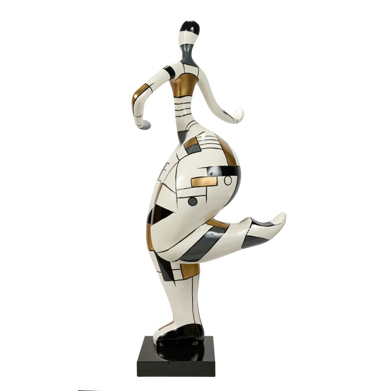 Statua decorativa in resina WOMAN DANCER (H140 cm) (bianco, grigio, oro) - image 59986