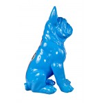 Statua decorativa in resina BULLDOG SEATED (H58 cm / L36 cm) (blu)