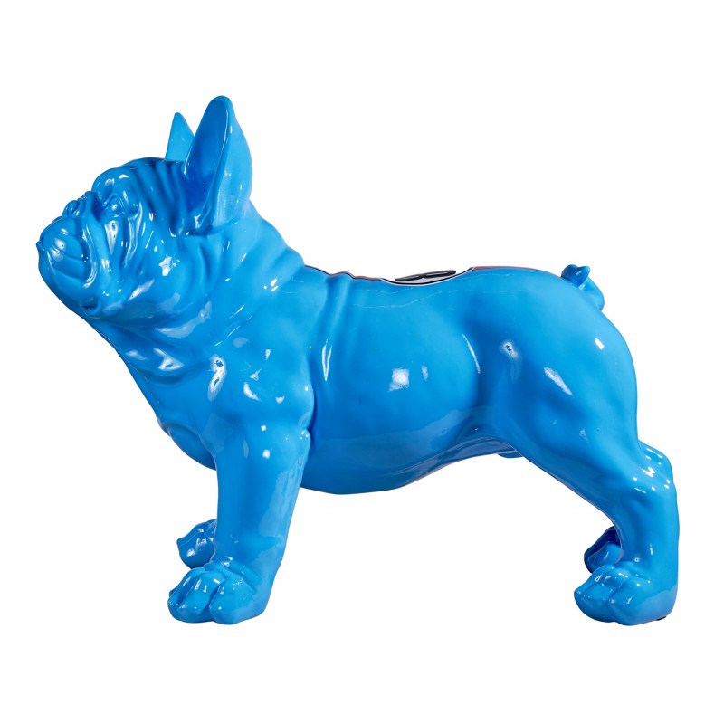 Decorative resin statue BULLDOG STANDING (H45 cm / L57 cm) (blue) - image 60073
