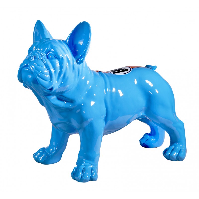 Decorative resin statue BULLDOG STANDING (H45 cm / L57 cm) (blue) - image 60075