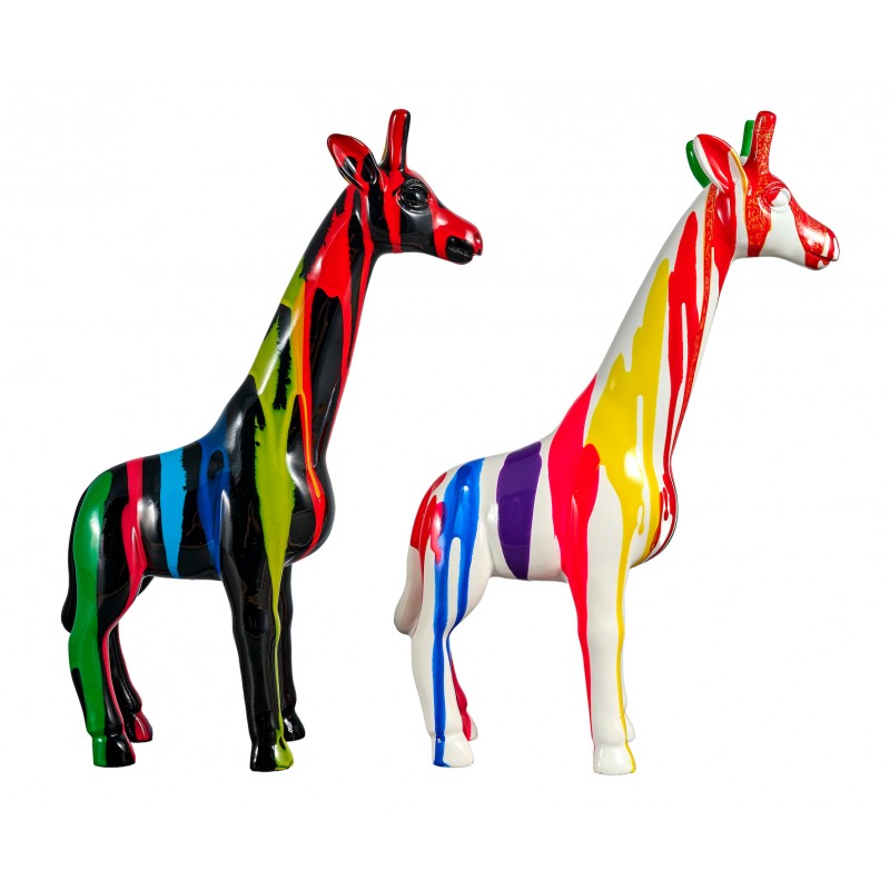 Set of 2 Decorative statues in GIRAFONS resin (H35 cm) (multicolored) - image 60106