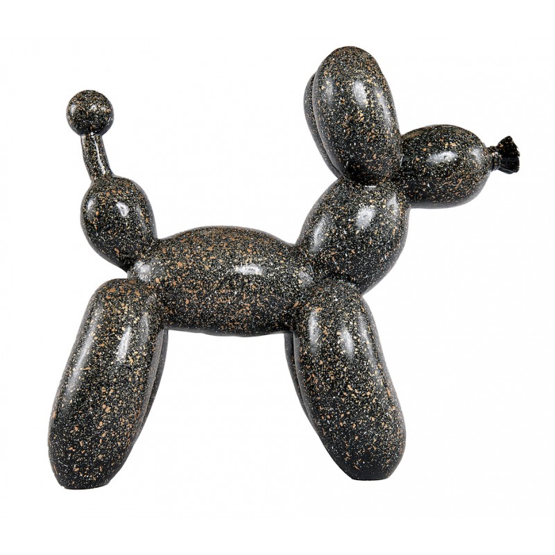 Dekorative Harzstatue DOG BALLOON Glitzer (H40 cm) (schwarz) - image 60118