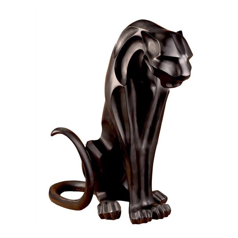 Decorative resin statue PANTHERE ORIGAMI (H45 cm) (black) - image 60142