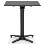 Table de terrasse pliable carrée pied noir ROSIE (noir) (68x68 cm)