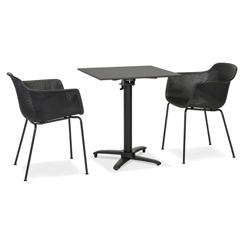 Foldable terrace table square foot black ROSIE (black) (68x68 cm) - image 60232