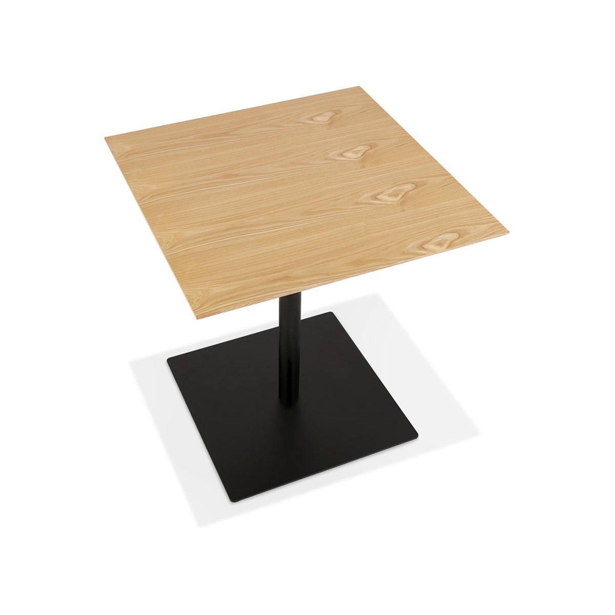 Mesa de diseño pie cuadrado negro ADRIANA (natural) (70x70 cm) - AMP Story  9323