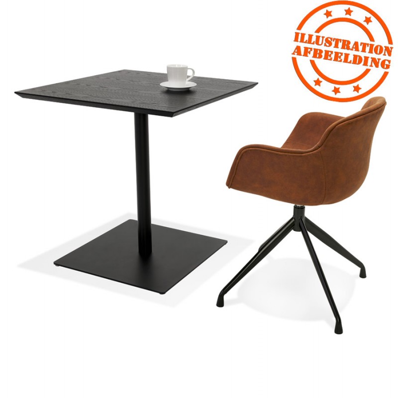 Table design carré pied noir ADRIANA (noir) (70x70 cm) - image 60251