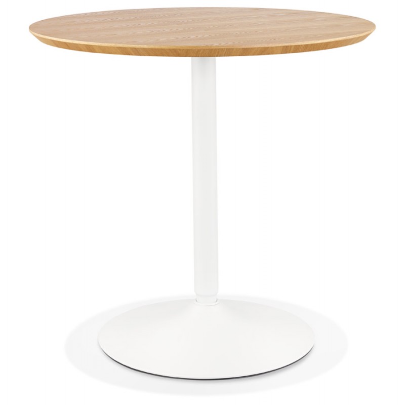 Table à manger ronde design pied blanc SHORTY (Ø 80 cm) (naturel) - image 60260