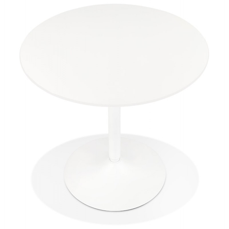 Mesa de comedor redonda diseño pie blanco CHARLINE (Ø 80 cm) (blanco) - image 60269