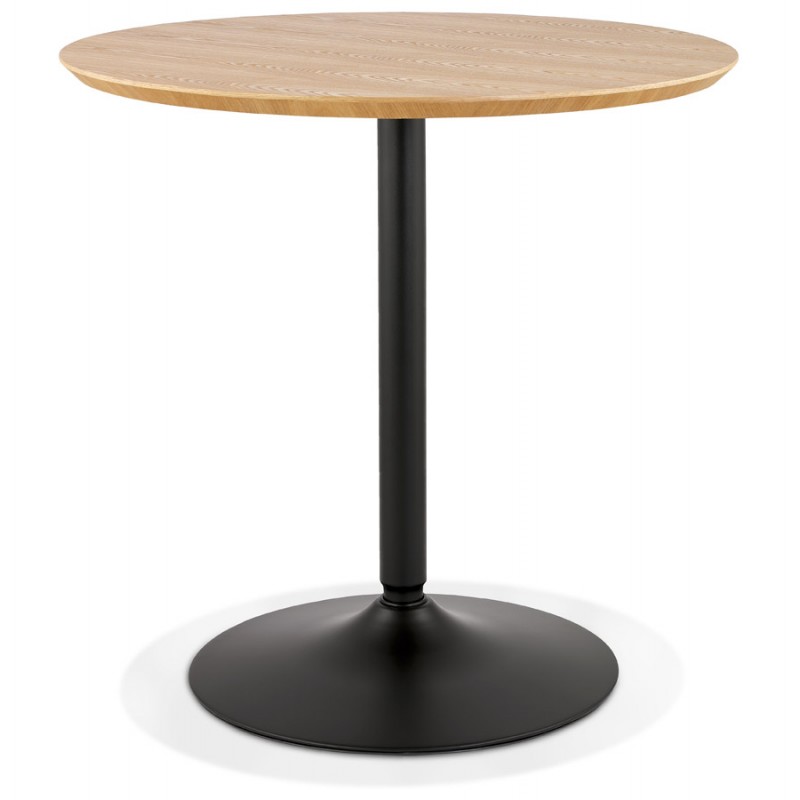 Tavolo da pranzo rotondo design piede nero SHORTY (Ø 80 cm) (naturale) - image 60274