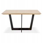 Design dining table in wood and metal EMILIE (natural) (140x140 cm)