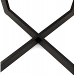 Table à manger design en bois et métal EMILIE (noir) (140x140 cm)
