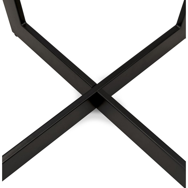 Table à manger design en bois et métal EMILIE (noir) (140x140 cm) - image 60319