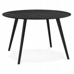 Table à manger industrielle en bois MILLET (Ø 120 cm) (noir)