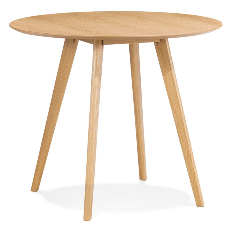Mesa de comedor redonda de diseño escandinavo ALICIA (Ø 90 cm) (natural) - image 60354