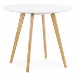 Tavolo da pranzo rotondo design scandinavo ALICIA (Ø 90 cm) (bianco)