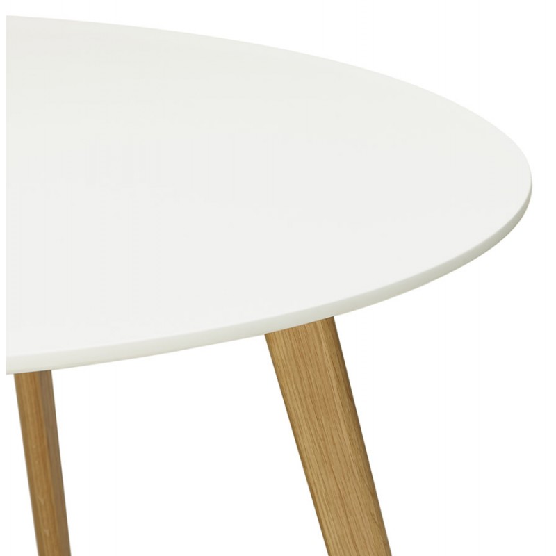 Tavolo da pranzo rotondo design scandinavo ALICIA (Ø 90 cm) (bianco) - image 60363