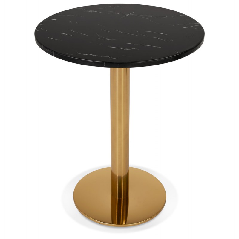 Tavolino rotondo design stile retrò GABIN (Ø 60 cm) (nero) - image 60369