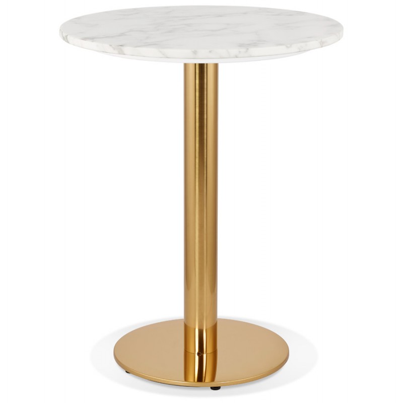 Side table round design retro style GABIN (Ø 60 cm) (white) - image 60375