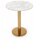 Tavolino rotondo design stile retrò GABIN (Ø 60 cm) (bianco)