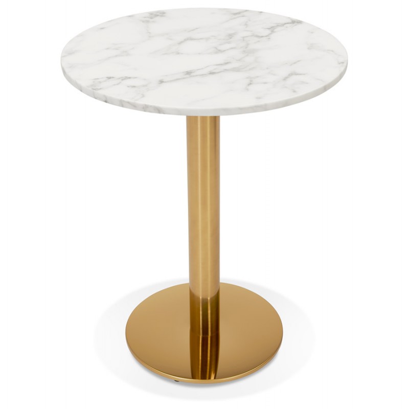 Side table round design retro style GABIN (Ø 60 cm) (white) - image 60376