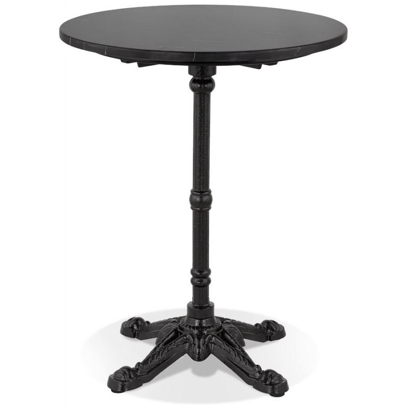 Tavolino rotondo design effetto marmo CELESTE (Ø 60 cm) (nero) - image 60384
