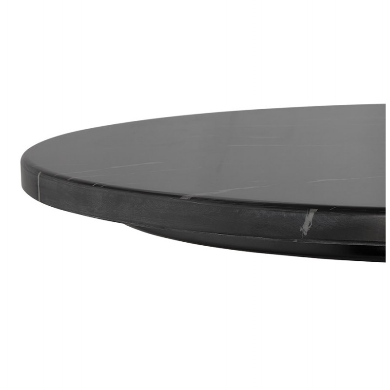 Mesa auxiliar redonda diseño mármol efecto mármol CELESTE (Ø 60 cm) (negro) - image 60385