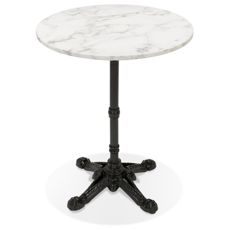 Tavolino rotondo design effetto marmo CELESTE (Ø 60 cm) (bianco) - image 60393