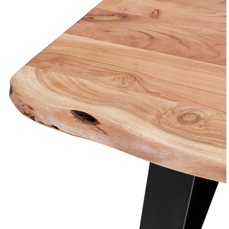 Table à manger en bois massif d'acacia LANA (90x160 cm) (finition naturel) - image 60422