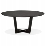 Table à manger ronde design pied noir WANNY (Ø 120 cm) (noir)