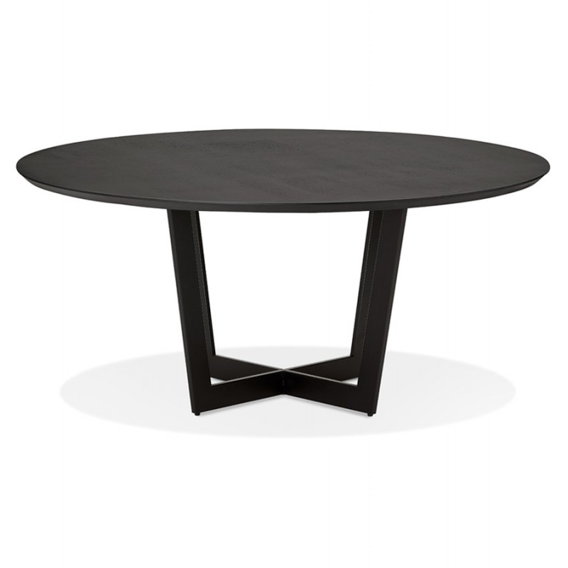 Table à manger ronde design pied noir WANNY (Ø 120 cm) (noir) - image 60436