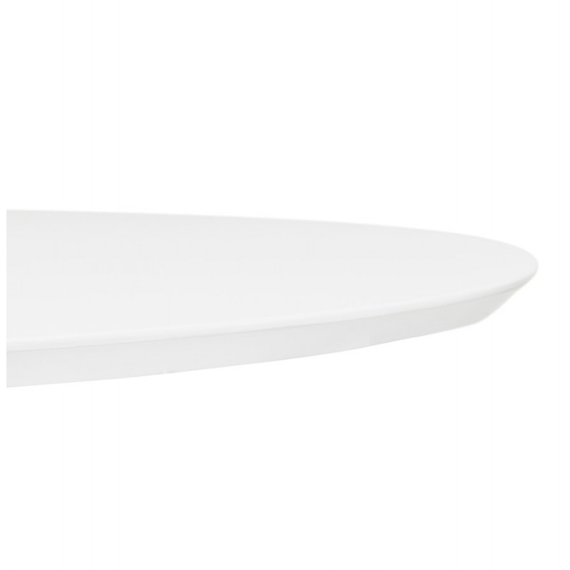Ausziehbarer Esstisch aus Holz und weißem Metallbein ISAAC (120-220x120 cm) (matt weiß) - image 60449
