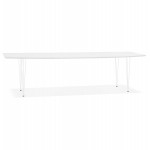 Tavolo da pranzo allungabile in legno e gambe metallo bianco JUANA (170-270x100 cm) (bianco opaco)