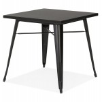 Tavolo da pranzo industriale quadrato ALBANE (76x76 cm) (nero)